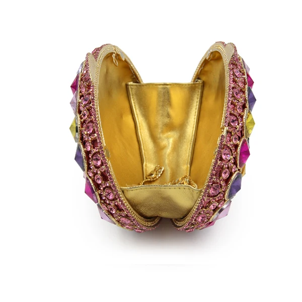 Женская вечерняя сумочка с кристаллами цветные клатчи камнями металлический