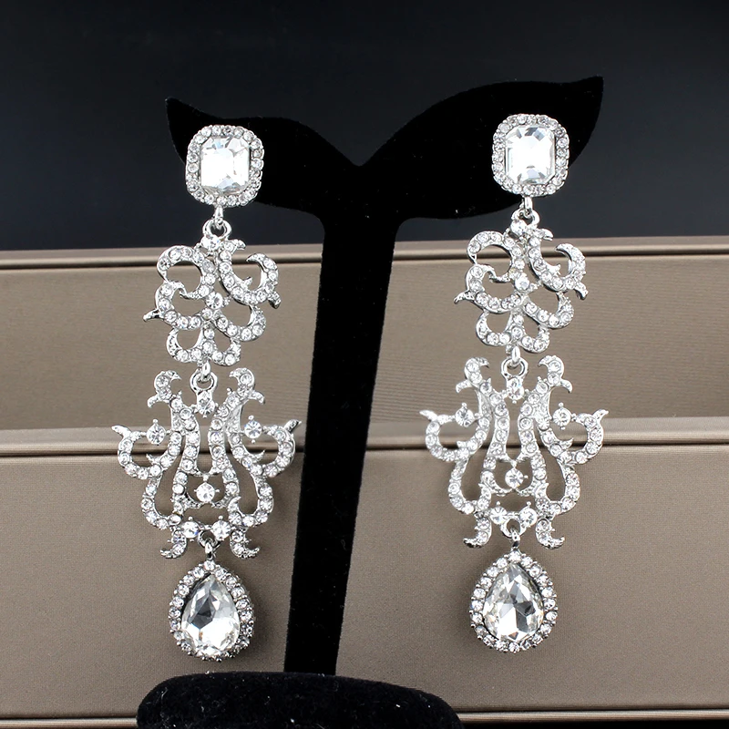 Женские свадебные украшения серьги для гламура аксессуары одежды белые длинные