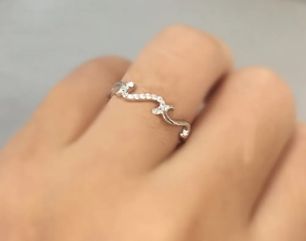 Aceworks &quotS&quot Letter Ring Femme Boho 925 Sterling Silver Rings with CZ for Fashion Birthday Gifts Wedding Jewelry RN1220 | Украшения