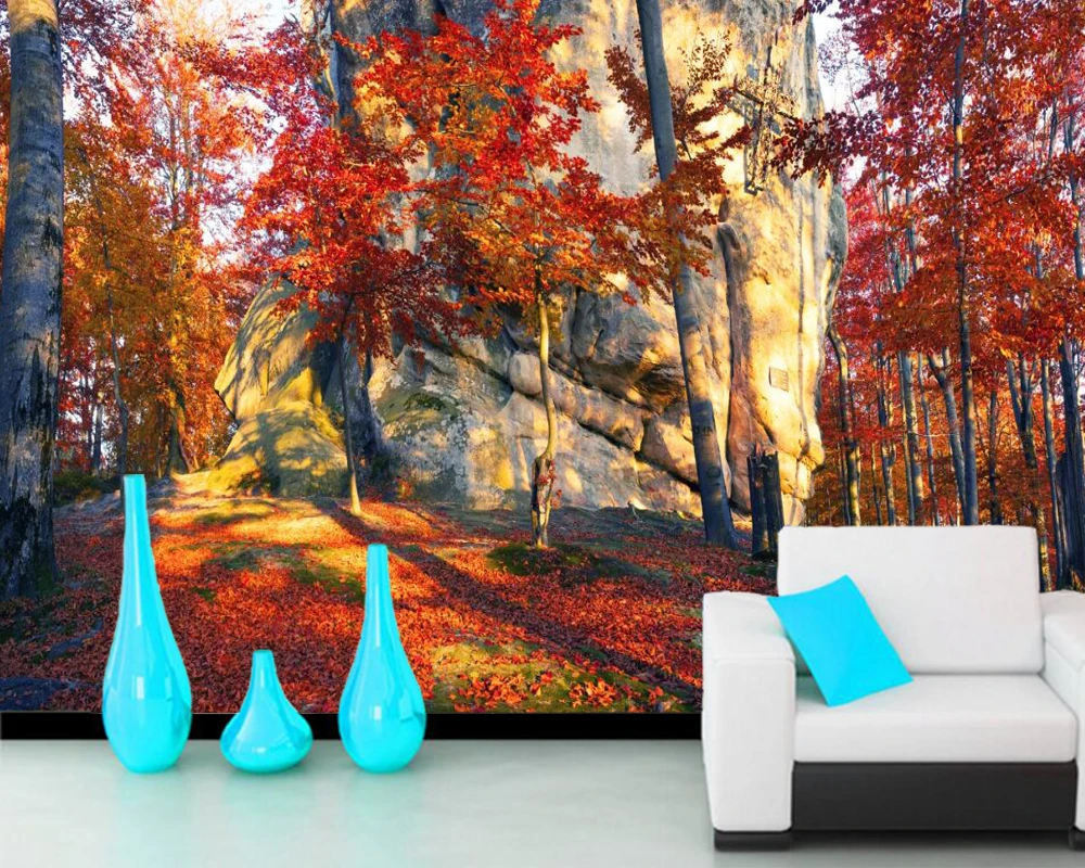 Обои 3d с изображением леса и деревьев в багажнике обои для гостиной дивана