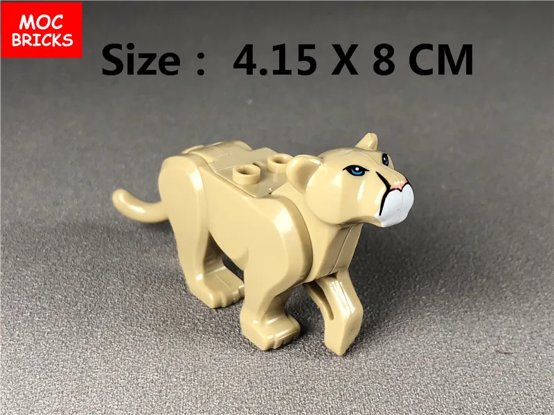 10 шт./лот конструктор MOC фигурки животных сделай сам Лев тигр аксессуар для