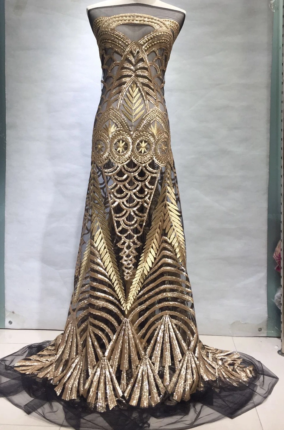 

Уникальный стиль африканская сетка кружева с пайетками 2018 индийский нигерийский вышитый блёстками гипюр вечерние свадебные платья талева...