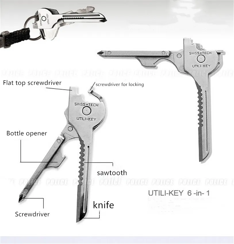Открытый многофункциональный инструмент 6 в 1 складной нож креативный Брелок