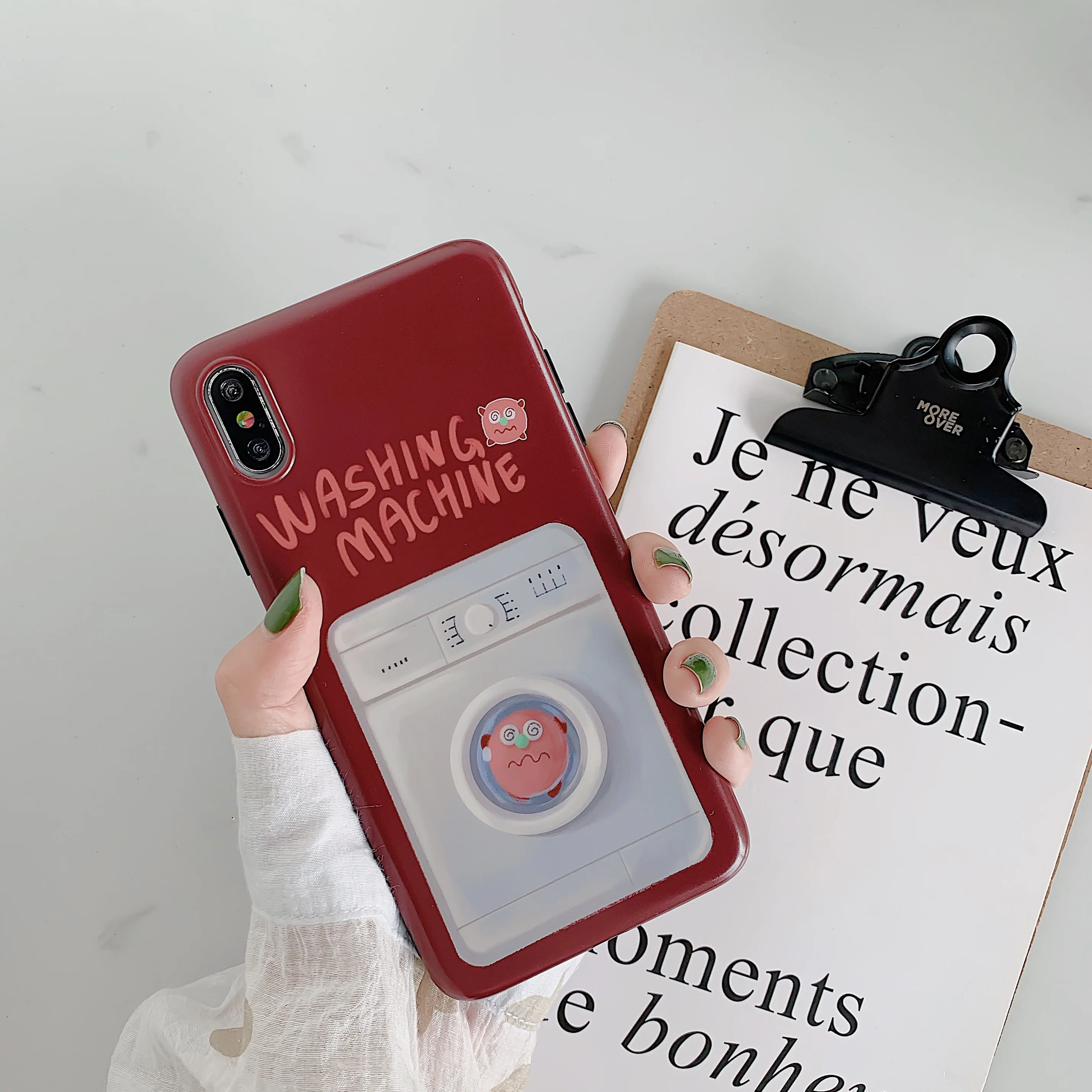 Забавный мультфильм кунжута Монстр стиральная машина мягкий чехол для телефона