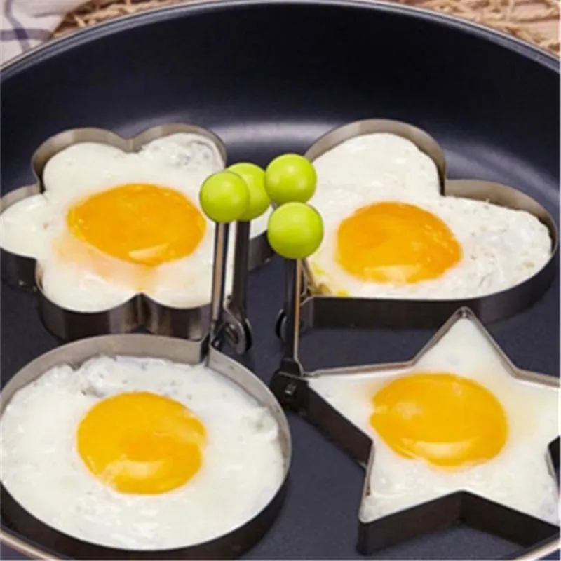 desear 4pcs Stainless Steel Fried Egg Shaper egg Pancake Ring Mould Mold Kitchen Cooking Tools | Дом и сад