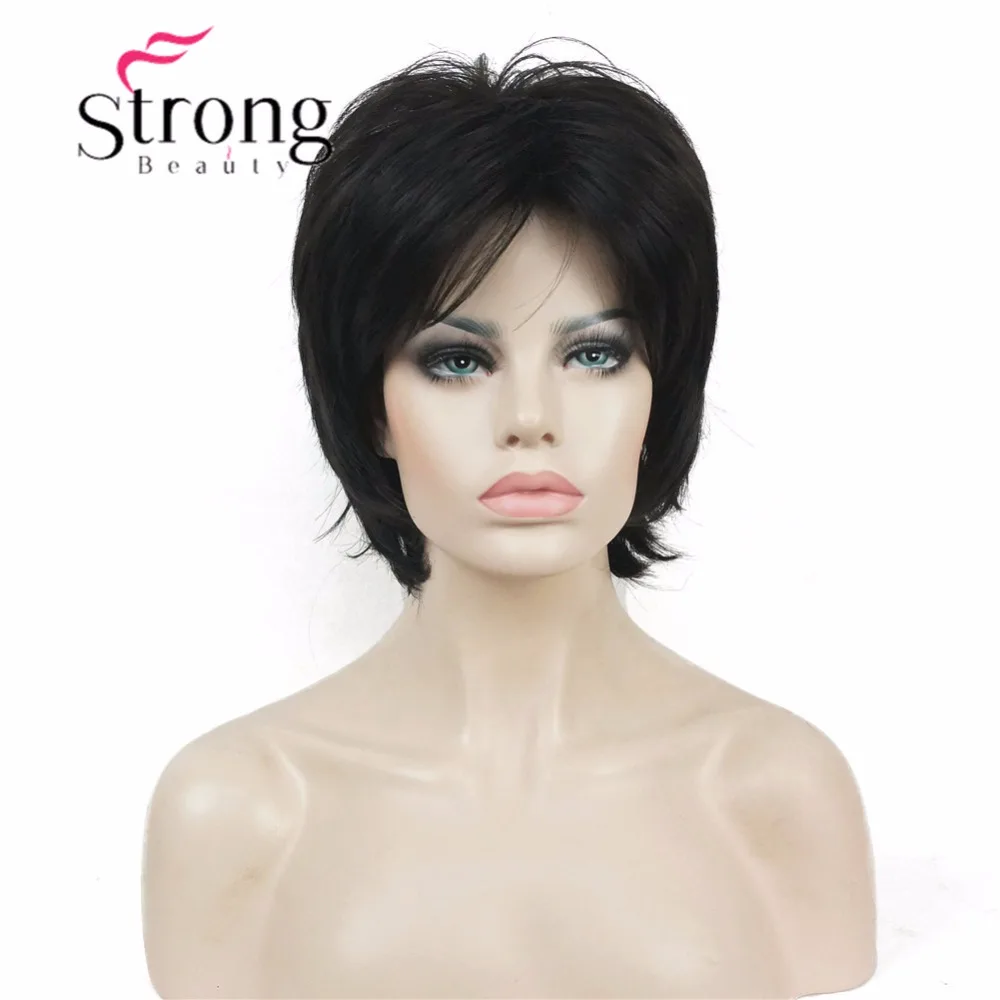 StrongBeauty короткий слоистый лохматый медный красный полный синтетический парик женские парики выбор цвета