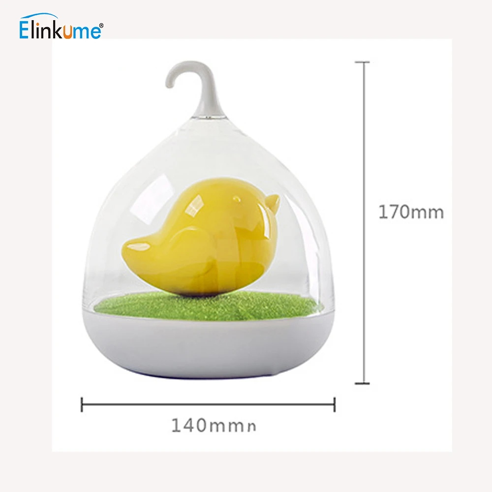 Светодиодный Светильник-ночник лампа для птичьей клетки Индукционная Ночная