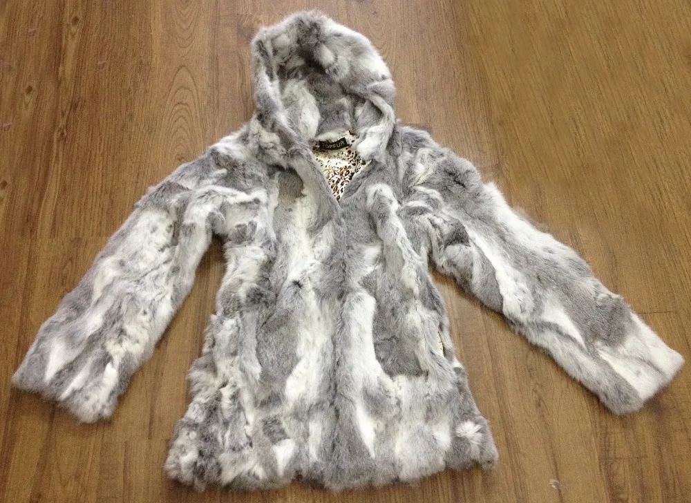 New Women Winter Warm Real Natural Genuine Rabbit Fur Coat KFP359 Free Shipping in Low price and good quality export | Женская одежда