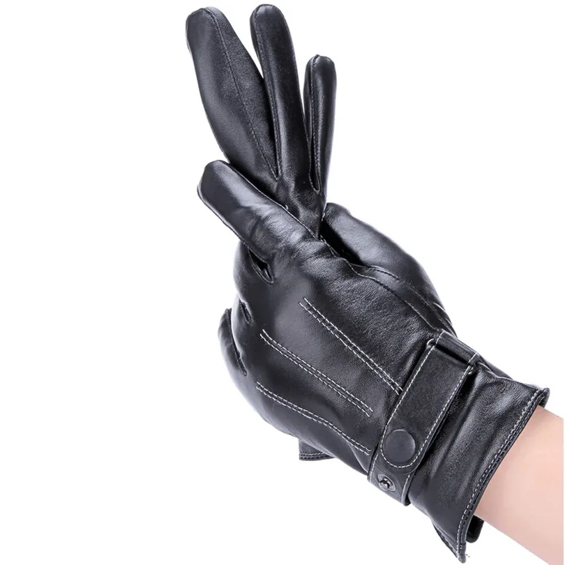 Зимние мужские перчатки из смешанной овечьей кожи меховая накидка для