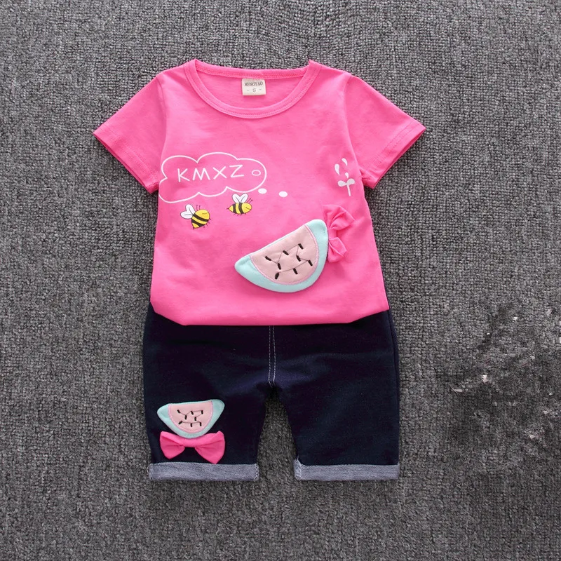 Комплект летней одежды из 2 предметов для новорожденных девочек Повседневная