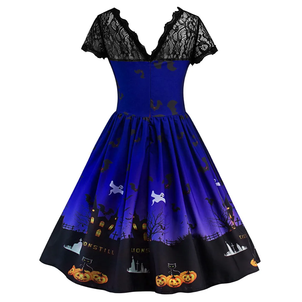 Женское винтажное кружевное платье в стиле ретро с коротким рукавом на