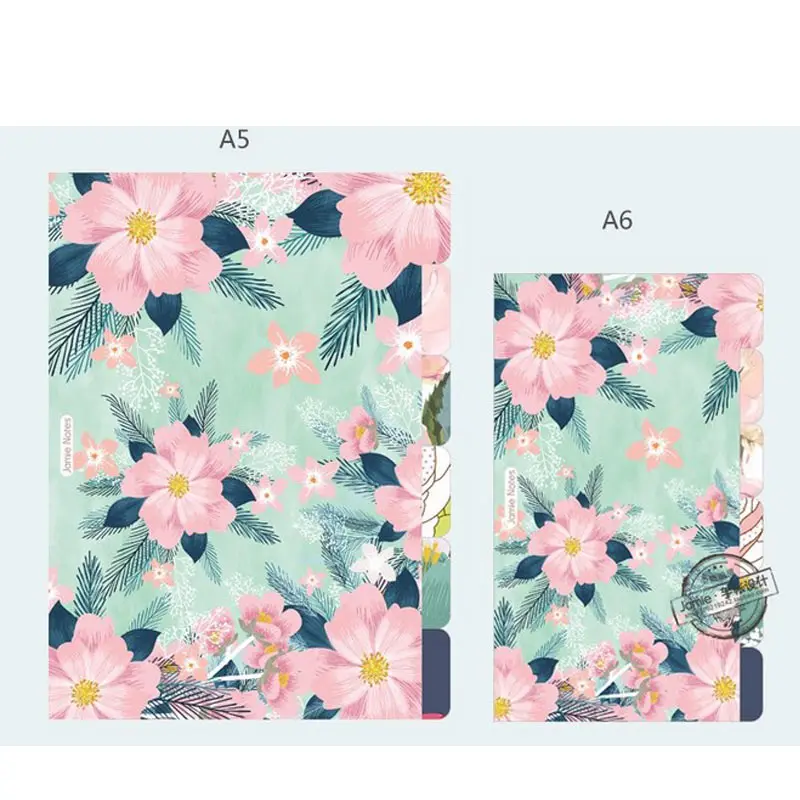 Flora PP 6 листов/лот A5 A6 Твердые планировщик внутренние страницы разделитель пластины Diario Binder планировщик лаконичный наполнитель бумаги 6 отверстий сепаратор