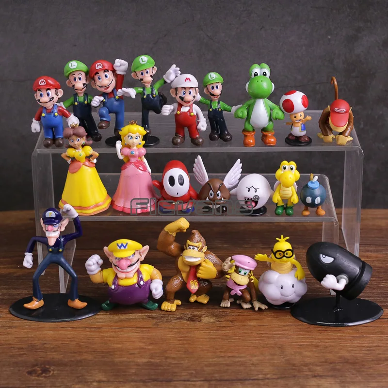 Супер Марио Bros семья мини фигурки из ПВХ игрушки 22 шт./компл. Луиджи уарио Waluigi Toad