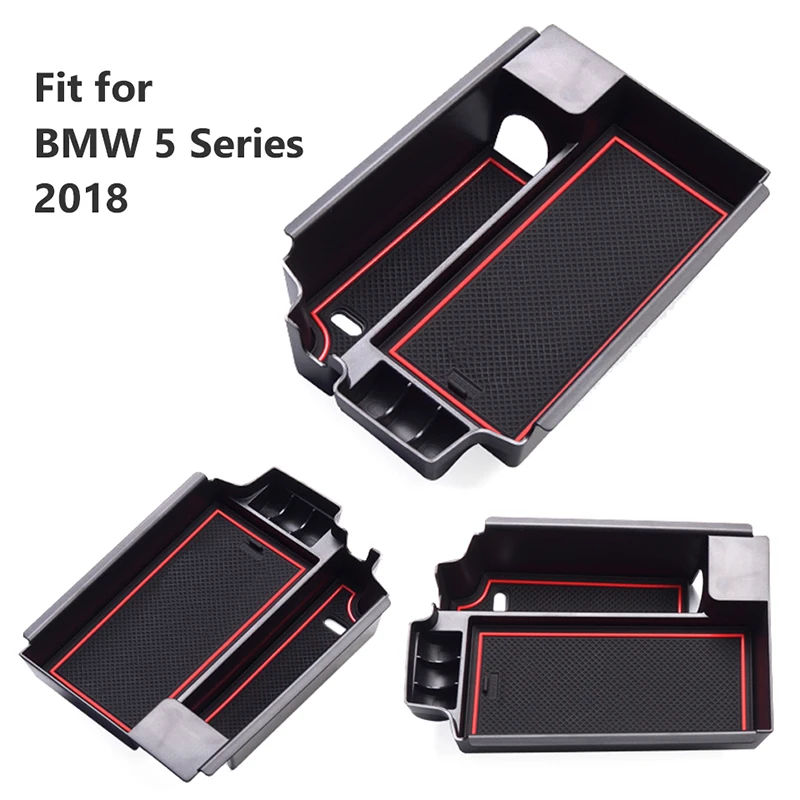 Auto Car Central Armrest Storage Box For BMW G30 G31 G38 5 series 2017 2018 Anti Slip Mat Organizers Groove Bag PVC Accessories |
