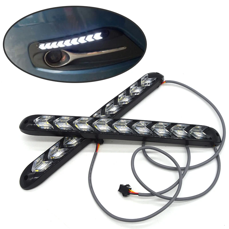 LENTAI 1 набор Автомобильный светодиодный DRL Противотуманные светильник