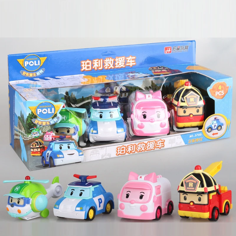 4 шт./компл. Робокар Поли корейские детские игрушки аниме экшн фигурки поли Анба