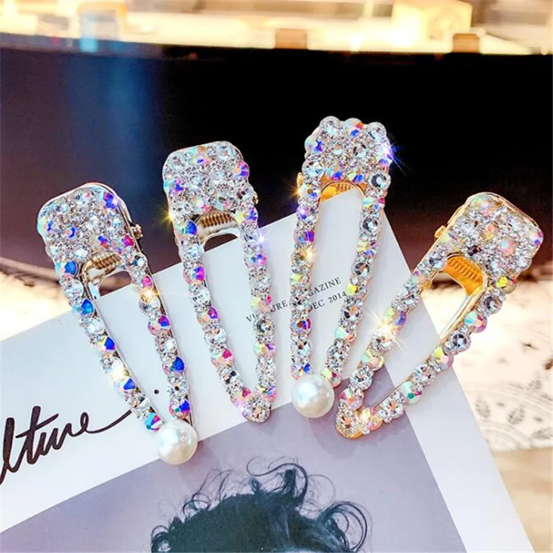 FYUAN, корейский стиль, полные стразы, шпильки для женщин, Bijoux, красочный кристалл, жемчуг, свадебные аксессуары для волос, ювелирные изделия, подарки