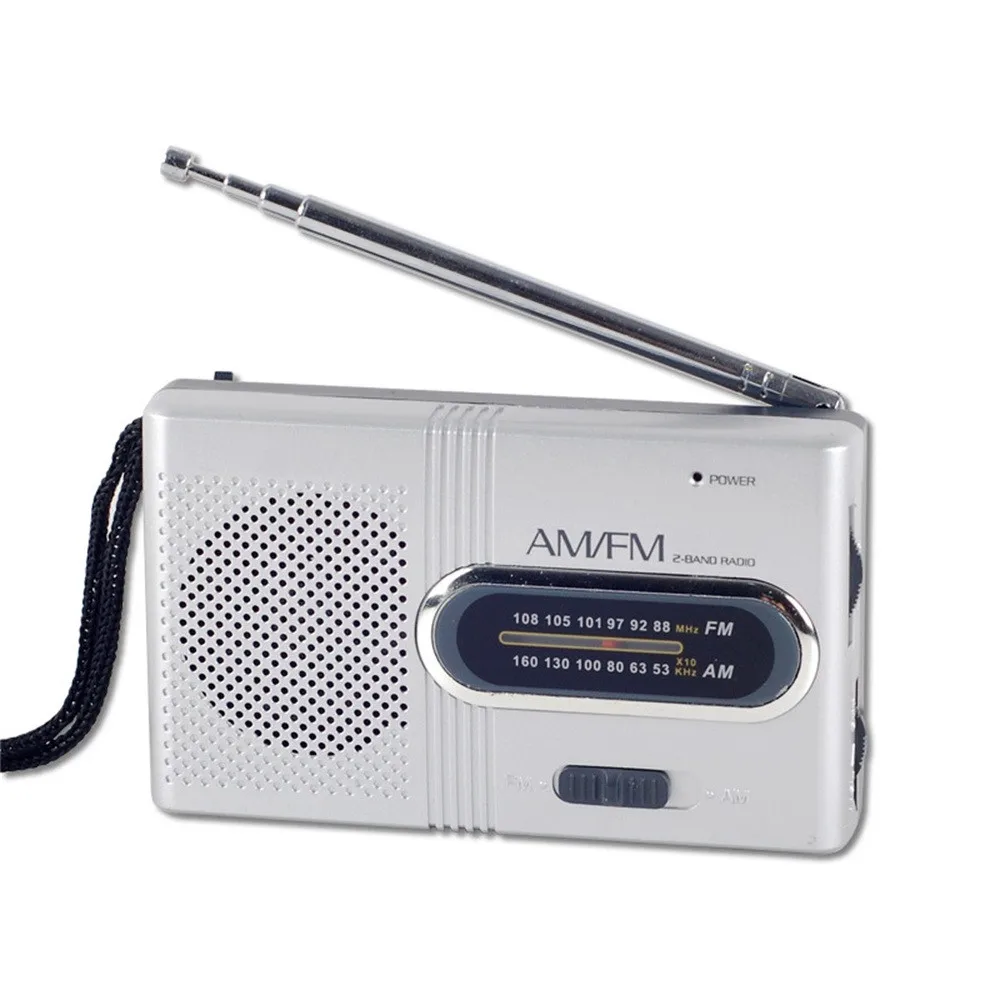 Черный HIPERDEA беспроводной радио мини портативный карманный AM/FM телескопическая антенна на батарейках радио приемник Apr19 - Цвет: Черный