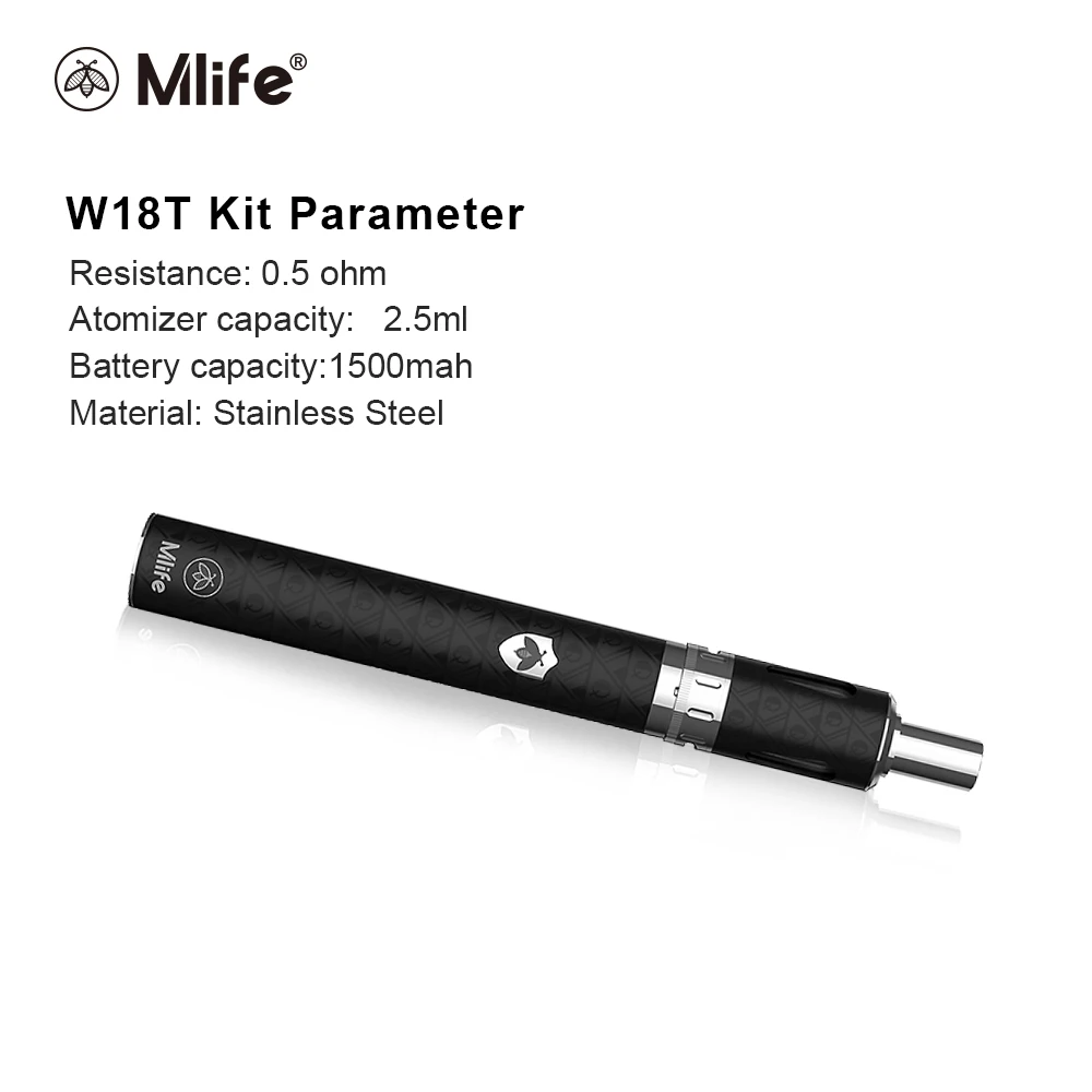 

100% Original Mlife W18T Kit Electronico to Cigar Shisha Pen Kit With 1500MAH Battery