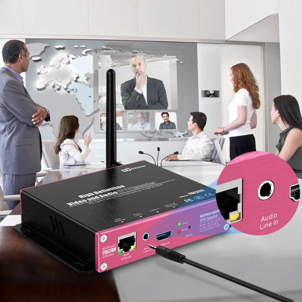 Fmuser HDMI видео кодировщик H.264 H.265 Wifi RTMP прямой трансляции IPTV с HLS HTTP RTSP UDP|Теле- и