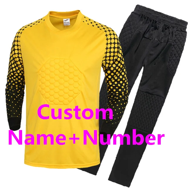 Custom name number Детские футбольные Вратарские Трикотажные изделия, спортивный комплект для мальчиков, футбольные комплекты survetement, футбольные майки Futbol, тренировочная форма, комплект, спортивный костюм - Цвет: Custom name number