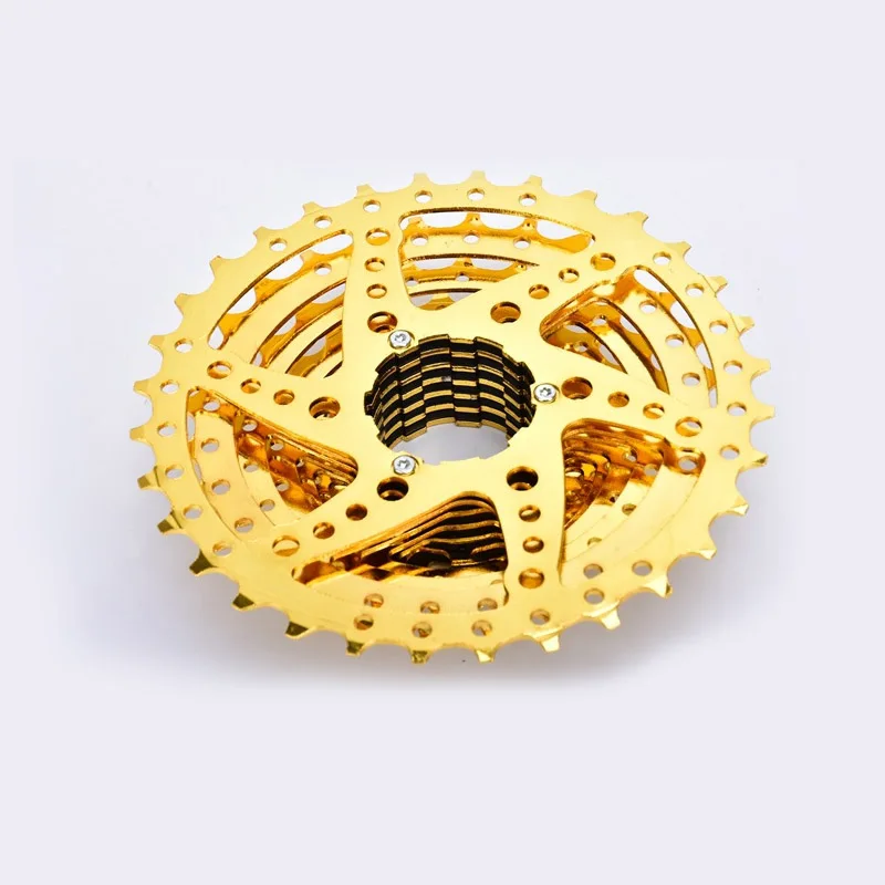 MUQZI MTB велосипед 9 скоростная Кассетная карта Freewheel 11-32T S Золотой маховик полые