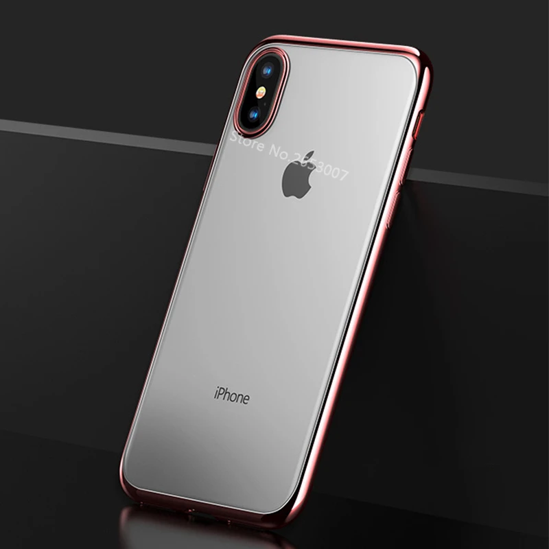 Rose Gold Корпус телефона с гальваническим покрытием для iPhone XR XS Max XS мягкое покрытие TPU Защитный чехол s для iPhone 6 6s 7 8 Plus X Чехол Fundas Coque - Цвет: Rose Gold