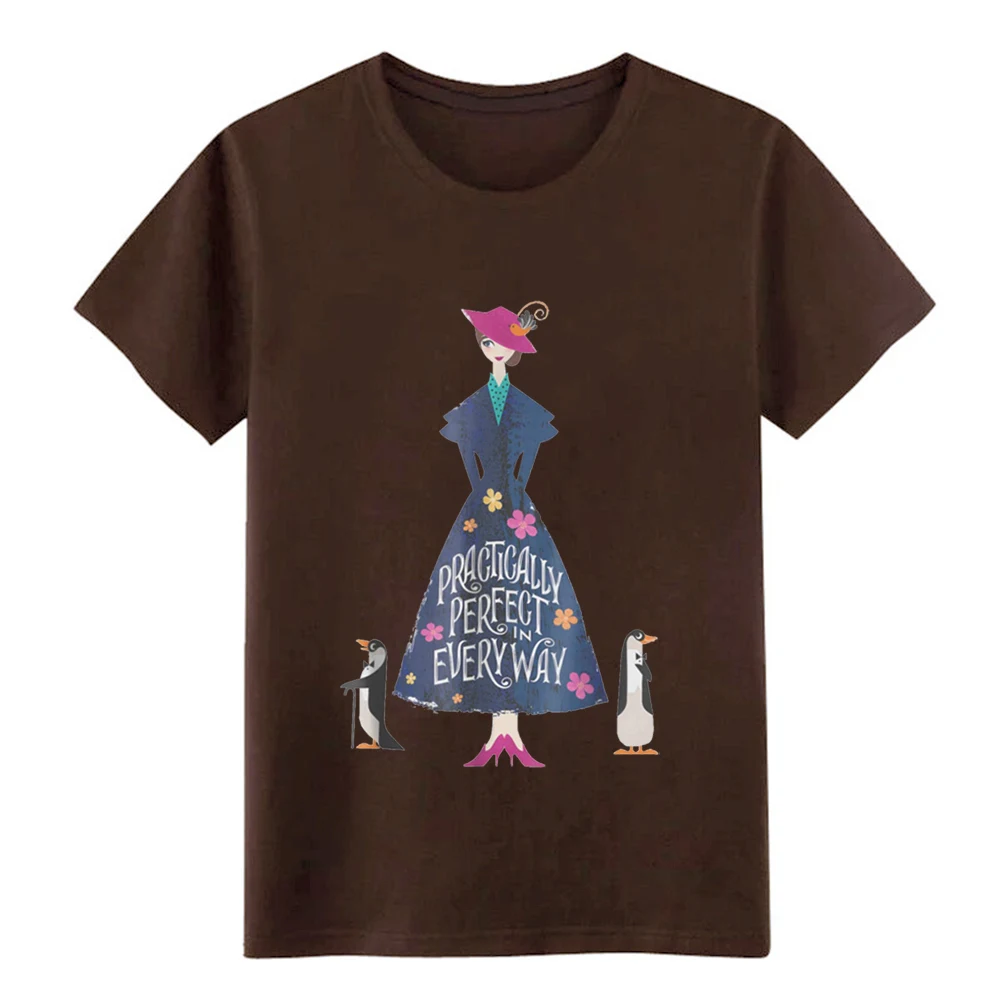 Chocolate Mary poppins pr Идеальная футболка с принтом Футболка с круглым вырезом homme Подарок Повседневная Весенняя оригинальная рубашка - Цвет: Chocolate