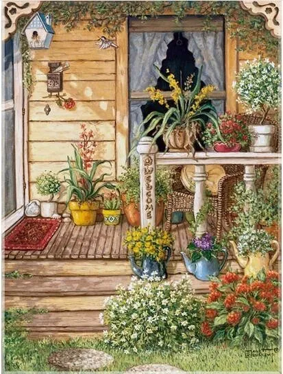 V7340 Evershine 5D Full Square Diamond Embroidery Courtyard Paint With Diamonds Diamond Mosaic Cross Stitch Scenery Home Decoration - Цвет: V7340