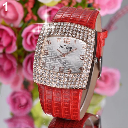 Лидер продаж женские роскошные квадратные блестящие аналоговые наручные часы из