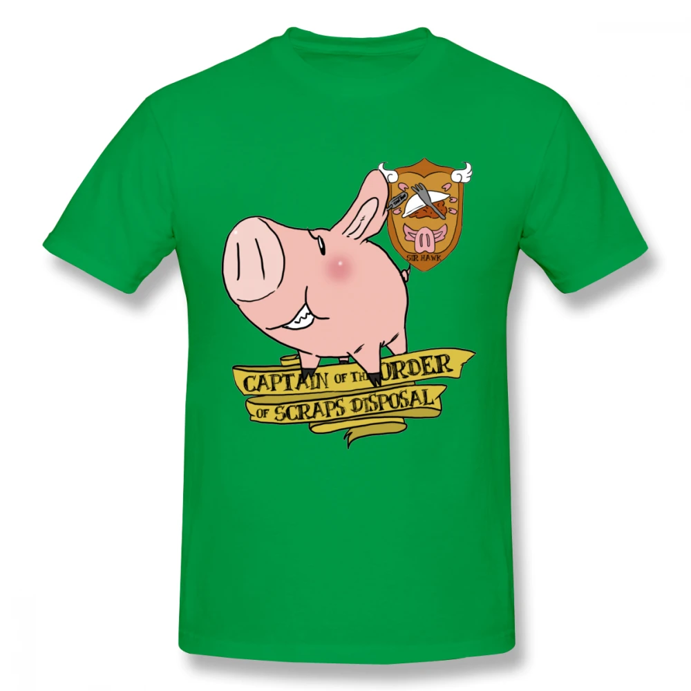 Зеленый Seven Deadly Sins Sir Pig Hawk капитан утилизации футболки мужские качественные футболки для отдыха круглый воротник S-6XL футболка - Цвет: Зеленый