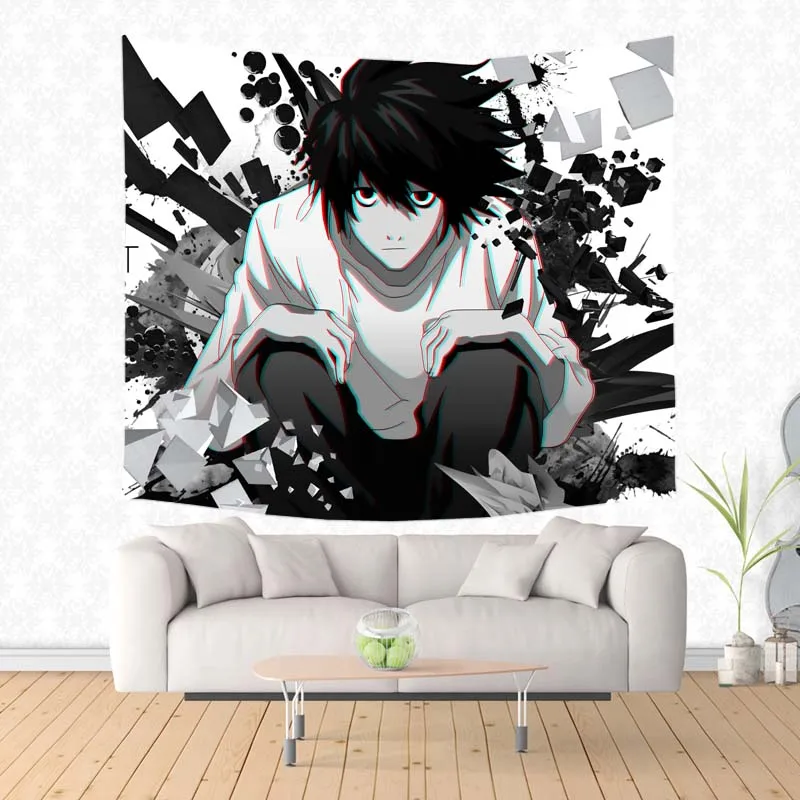Принт с надписью «Death Note», гобелен, настенный, песчаный, пляжный коврик, одеяло, палатка для кемпинга, дорожный спальный матрас, коврик