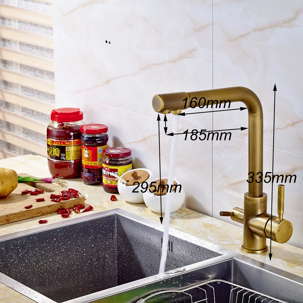 Смеситель кухонный из твердой латуни с двумя выемками|brass kitchen|mixer tapbrass kitchen faucet |