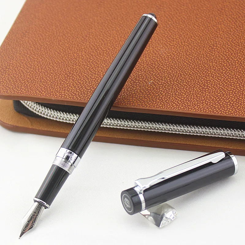 

Duke P3 роскошный гладкий черный и серебристый зажим авторучка с 0,5 мм наконечником высокого качества металлические чернильные ручки для пода...