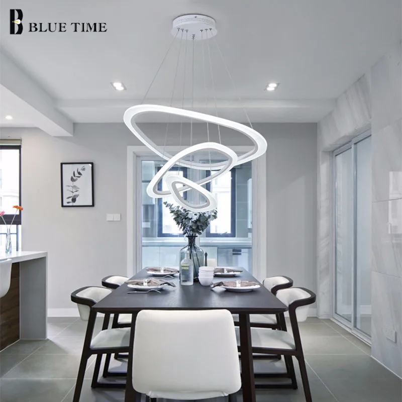 BLUE TIME новые современные подвесные светильники для гостиной столовой 4/3/2/1 круглые