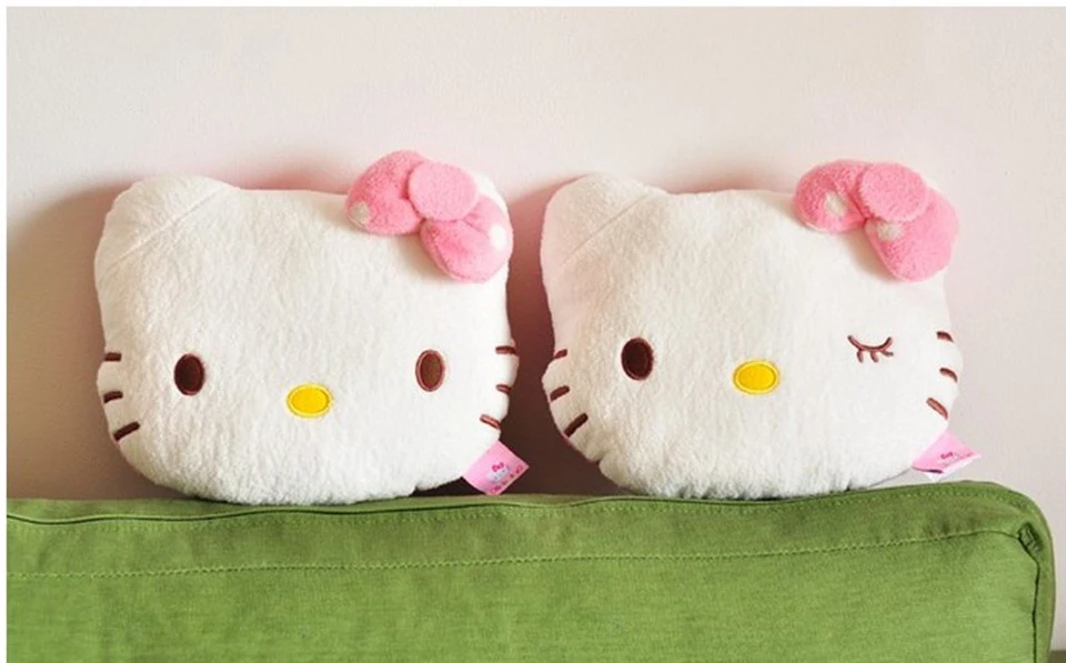 2 шт., розовая Автомобильная подушка hello kitty, подголовник для автомобиля, подушка для шеи, мультяшная плюшевая детская подушка для автомобиля, подголовник для автомобиля, аксессуары для подушек