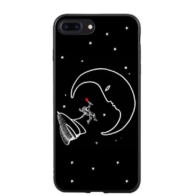 Линия друзей искусство телефон Coque чехол для iphone 7 8 плюс X поцелуй сердце Мягкий