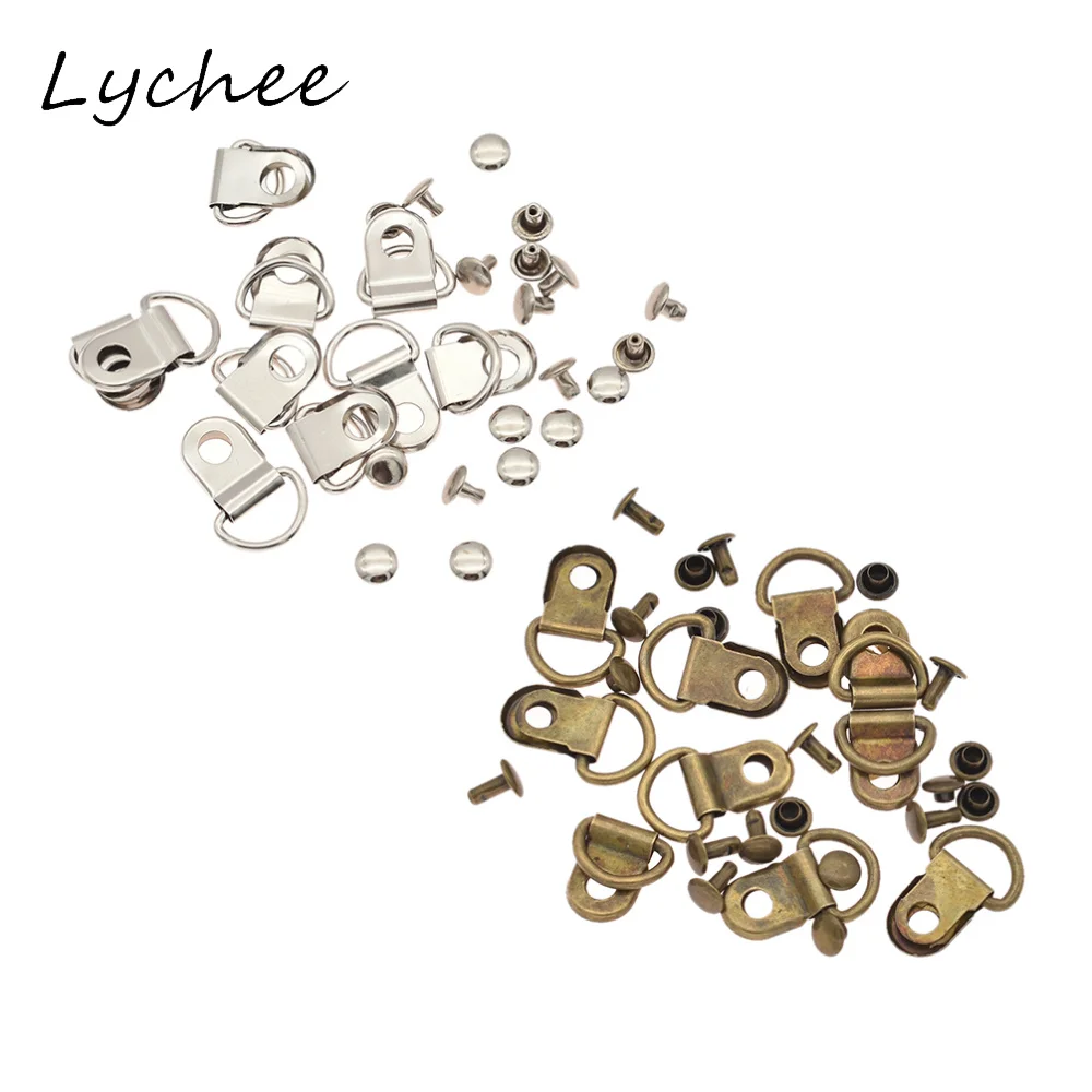 Lychee 10 шт. искусственная бронза сделай сам кожаное ремесло D-образное кольцо