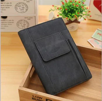 Креативный твердый переплет цветной блокнот с обложкой из полиуретана с пеналом персональный Ноутбук Дневник Журнал Планировщик офисные школьные принадлежности - Цвет: Black