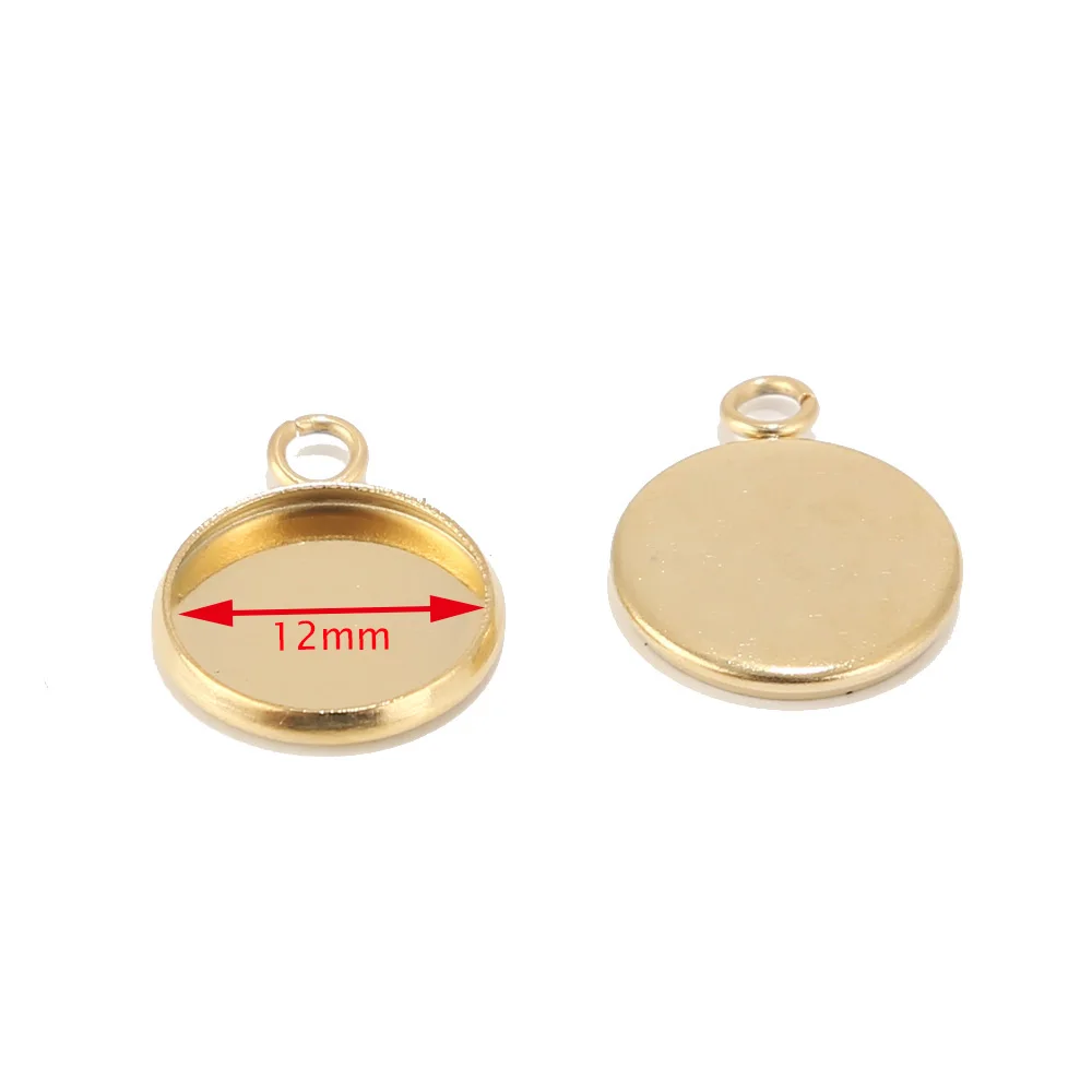 10 шт. Нержавеющая сталь подвесные подносы кабошон гнездовая оправа заготовки