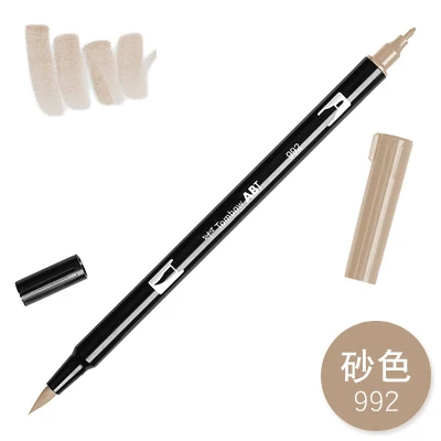 992 1 шт. TOMBOW AB-T Япония 96 цветов две головки художественная кисть ручка маркер Профессиональный водный маркер ручка живопись школьные принадлежности - Цвет: 992