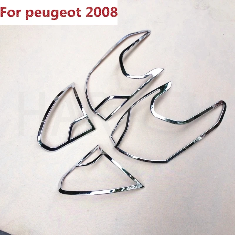 Для peugeot 2008 2014 2 шт хромированные пластиковые задние фонари лампы коврики для