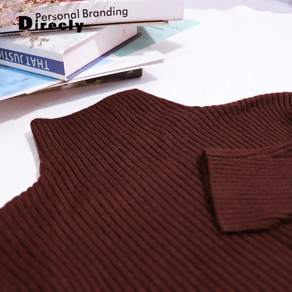 Direcly 2018 High Quality Fashion New Spring Autumn Winter Sweater Women Wool Turtleneck Pullovers Women's Solid | Женская одежда