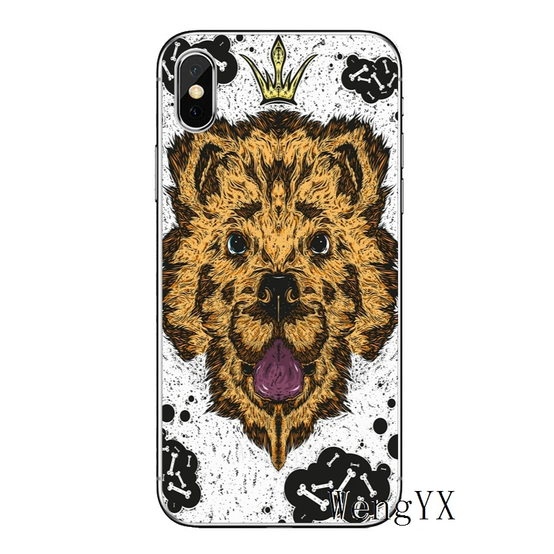 Роскошный мягкий чехол для телефона из ТПУ для Apple iPhone 8 7 plus 6s 6 plus X XR XS Max SE 5S 5c 5 4S 4 - Цвет: Chow-Chow-A-11
