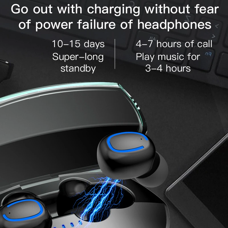 Bluetooth наушники Bleuthoot 5,0, беспроводные наушники, Tws, спортивные наушники, свободные руки, наушники, наушники, гарнитура с микрофоном