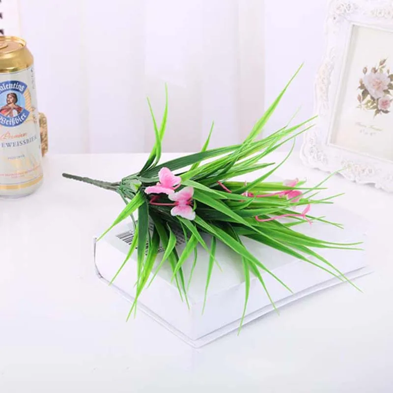 1 пучок DIY яркие искусственные цветы осень поддельные Пластик трава завод