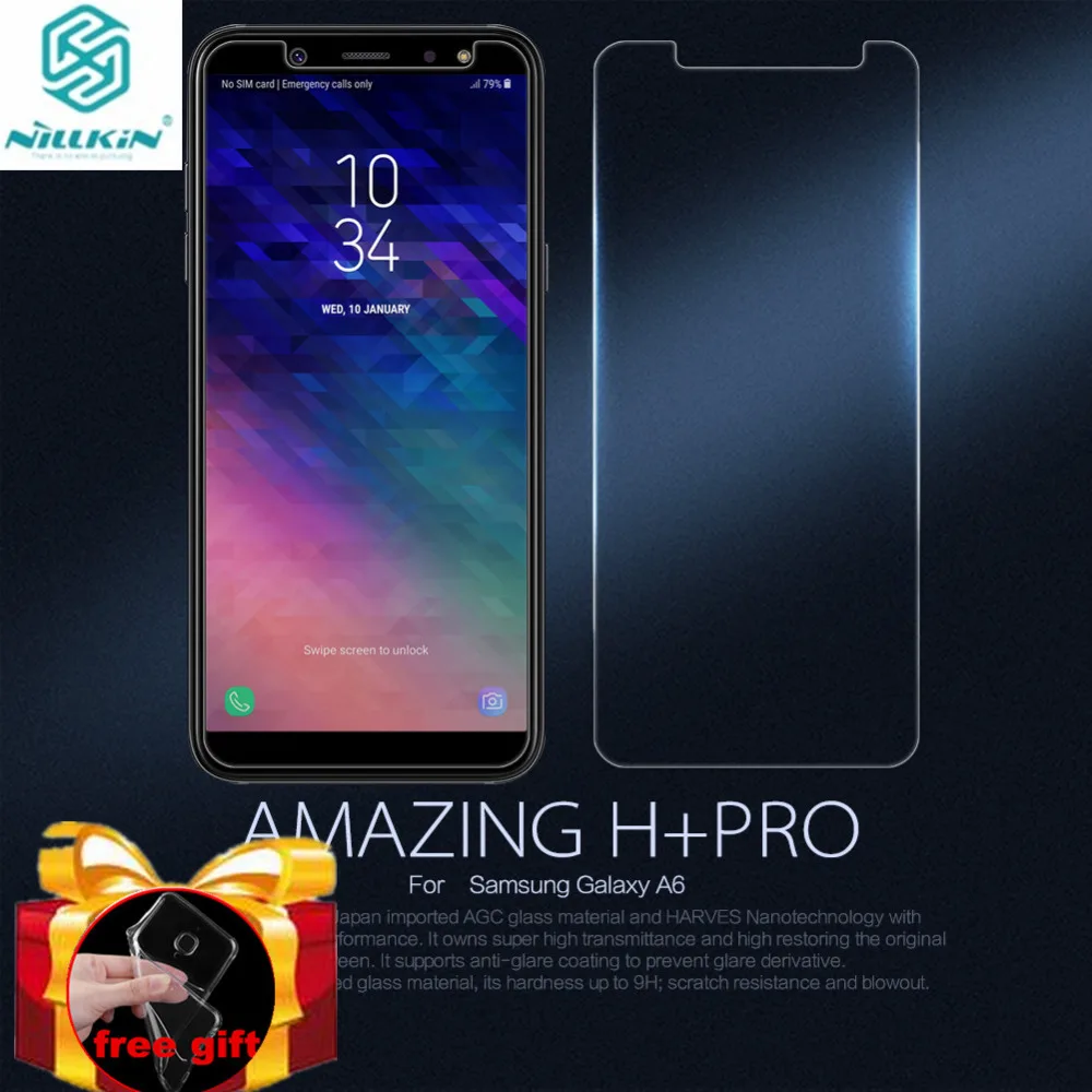 Чехол подарок) для samsung Galaxy A6 2018 закаленное Стекло Nillkin Удивительный H & + Pro Экран