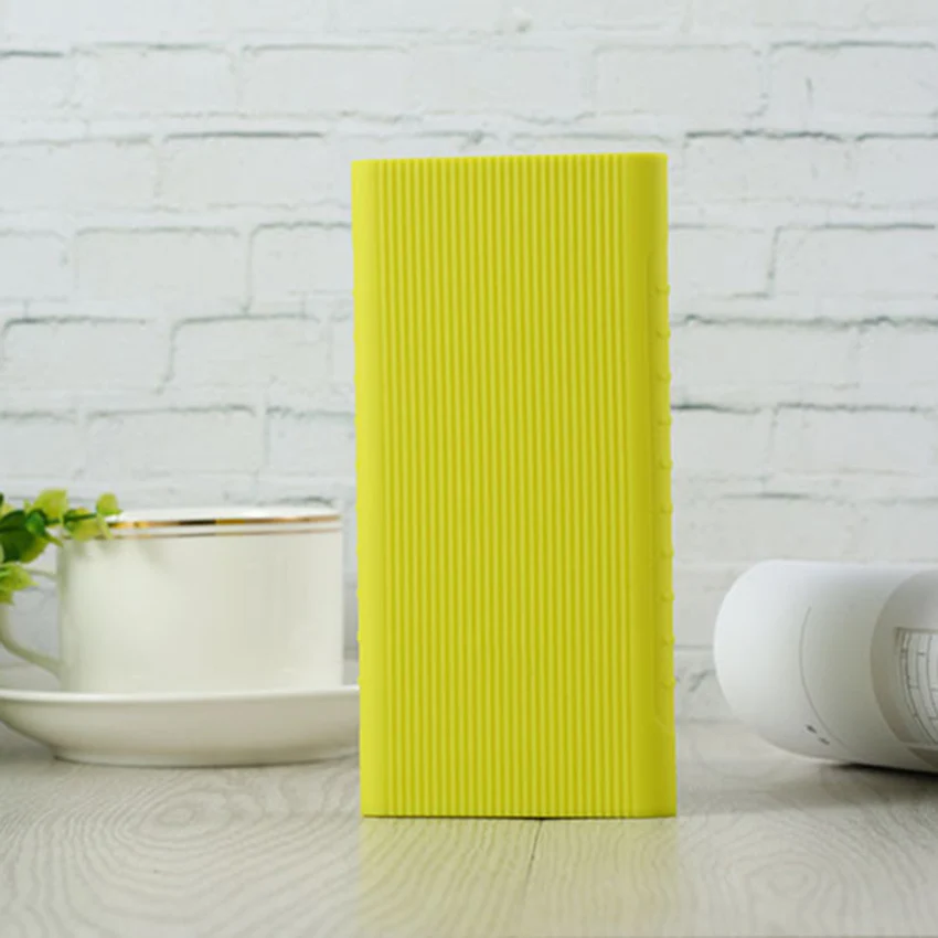 Для Xiaomi power Bank 2 10000 mAh мягкий силиконовый защитный Противоскользящий чехол Внешняя батарея, крышка с резьбой цветная кожа