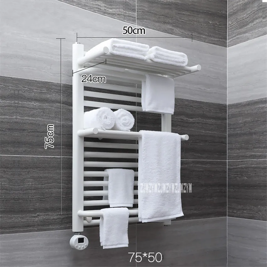 75x50 white G03, электрическое полотенце с подогревом, двойной слой, умный контроль температуры, для дома, ванной комнаты, вешалка для полотенец, Электрический полотенцесушитель, 220 В - Цвет: 75x50 white