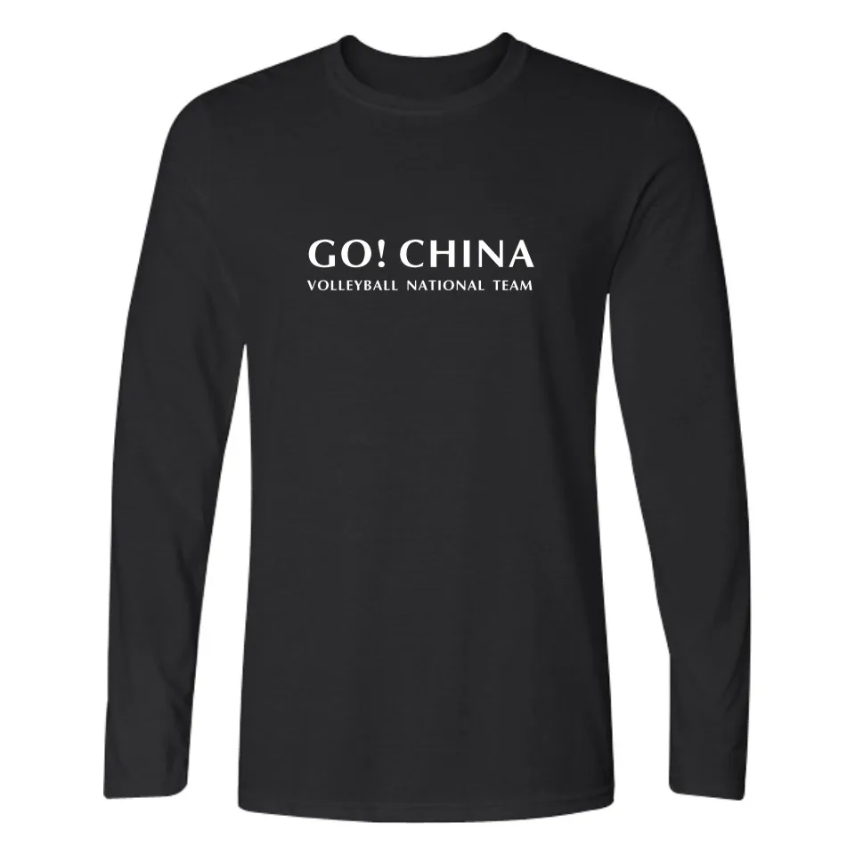 Go China Футболка с принтом славная сборная одежда футболки длинными рукавами для